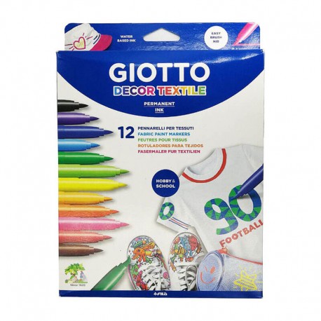 Set 12 markere textile Decor Giotto