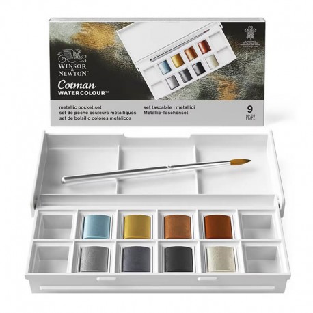 Set 8 godete acuarela Cotman Metallic Pocket Winsor & Newton