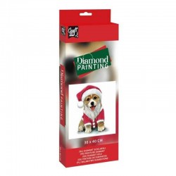 Pictura diamante Dog Craciun