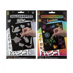 Set bloc scratch holographic rainbow Grafix