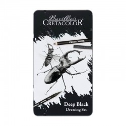Set creioane desen Deep Black Cretacolor