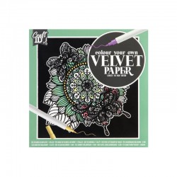 Carte colorat catifea 5 coli Green Grafix