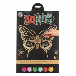 Set creativ puzzle lemn 3D fluture