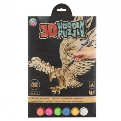Set creativ puzzle lemn 3D vultur