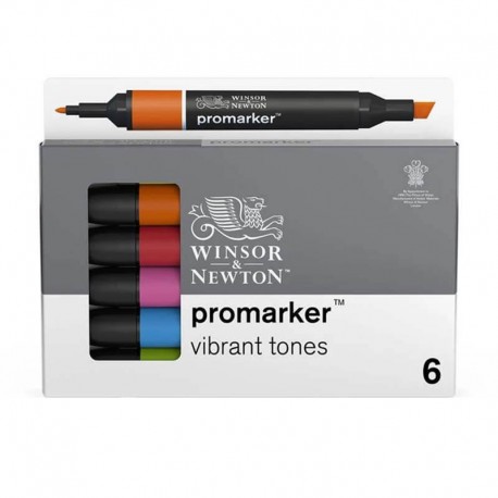 Set 6 Promarker Vibrant Tones Winsor & Newton