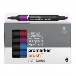 Set 6 Rich Tones Brushmarker Winsor & Newton