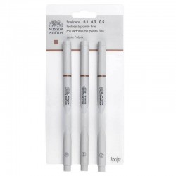 Set 3 fineliner Sepia Winsor&Newton