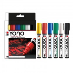 Set 6 markere 1.5-3 mm Yono Marabu