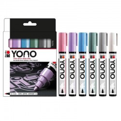 Set 6 markere Pastel 1.5-3 mm Yono Marabu