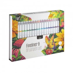 Set 40 finelinere brushpen Grafix