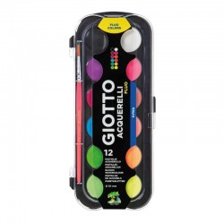 Set 12 acuarele cu pensula Fluo Giotto