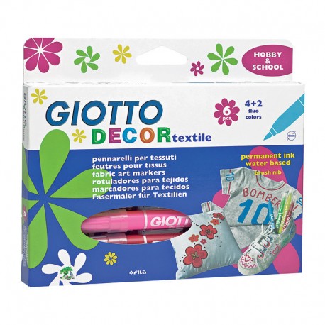 Set 6 markere Decor Textile Giotto